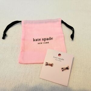 NWT Kate Spade Rose Gold Bow Earrings
